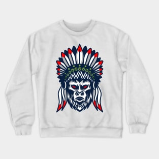 Monkey native american Crewneck Sweatshirt